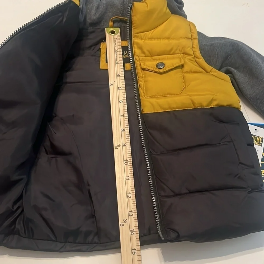 NWT iXtreme Boy's Midweight 2fer Vestee Yellow/Gray/Black Puffer Size 3T - Picture 4 of 10